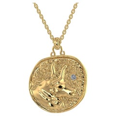 TOKTAM 18k Yellow Gold Zodiac Sign Taurus Diamond Necklace