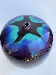 Tokuda Yasokichi III spherical almost shape large vase , signed , No Box