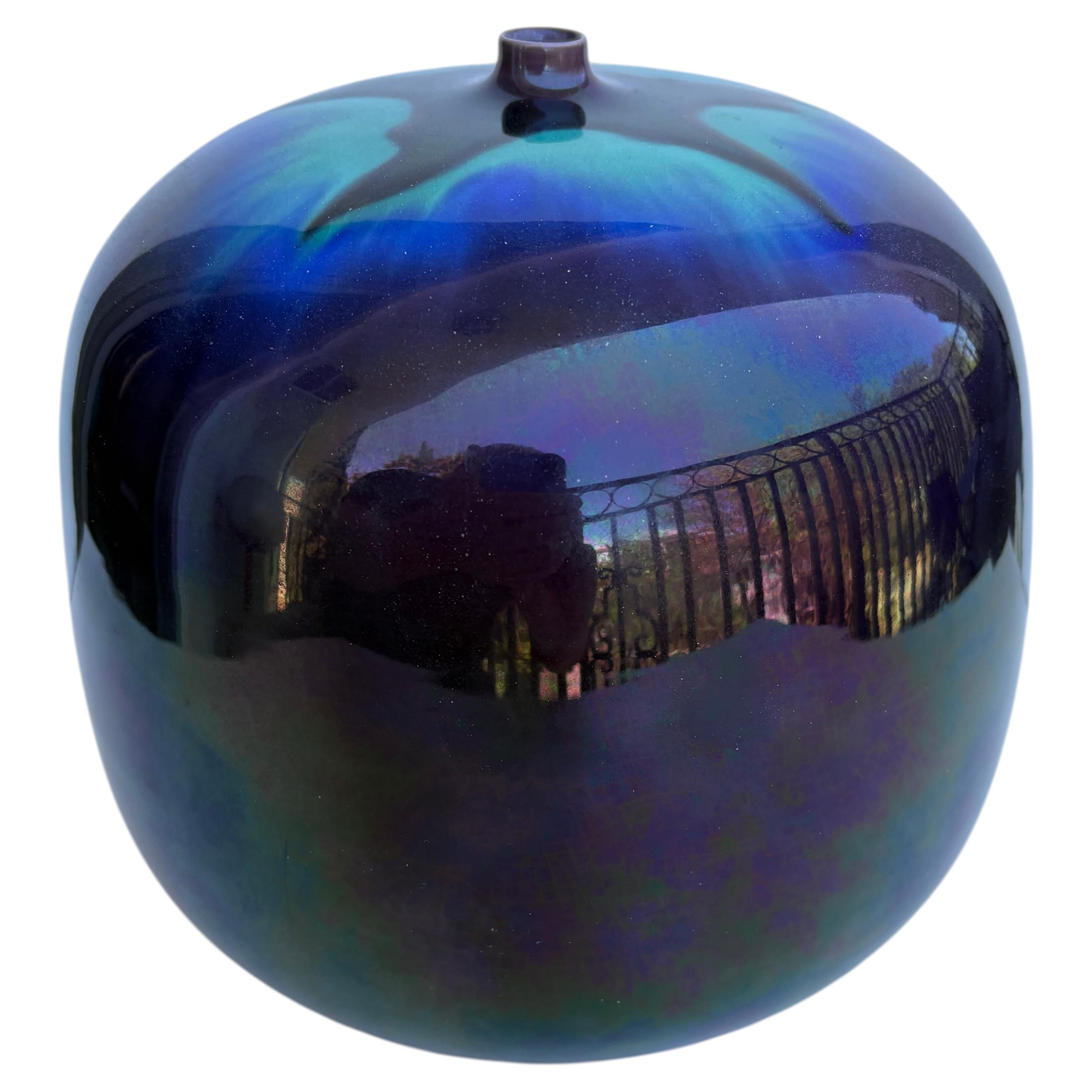 Tokuda Yasokichi III spherical almost shape large vase , signed , No Box For Sale