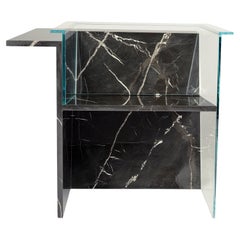 Tokyo Armchair, Embodying A Bold Form with Glass and Toros Black Marble