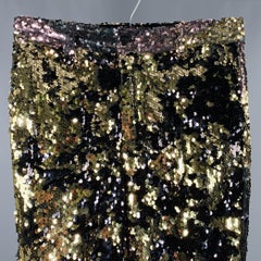 TOKYO JAMES Marked S 30-Inch Waist Silver Gold Sequined Trousers