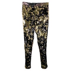TOKYO JAMES Marked S 30-Inch Waist Silver Gold Sequined Trousers