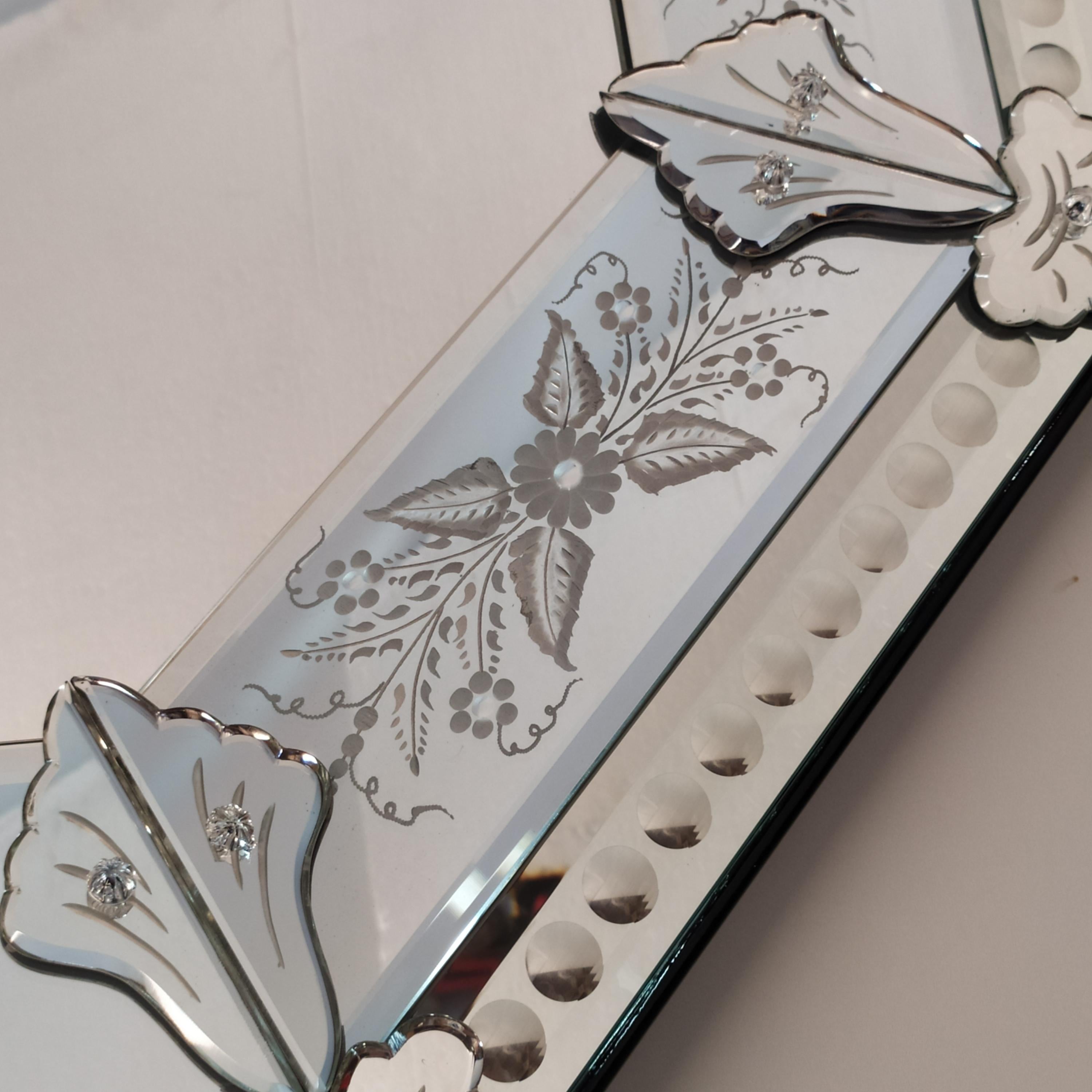 Verre d'art Miroir vénitien Tokyo, style français 800 par Fratelli Tosi en vente