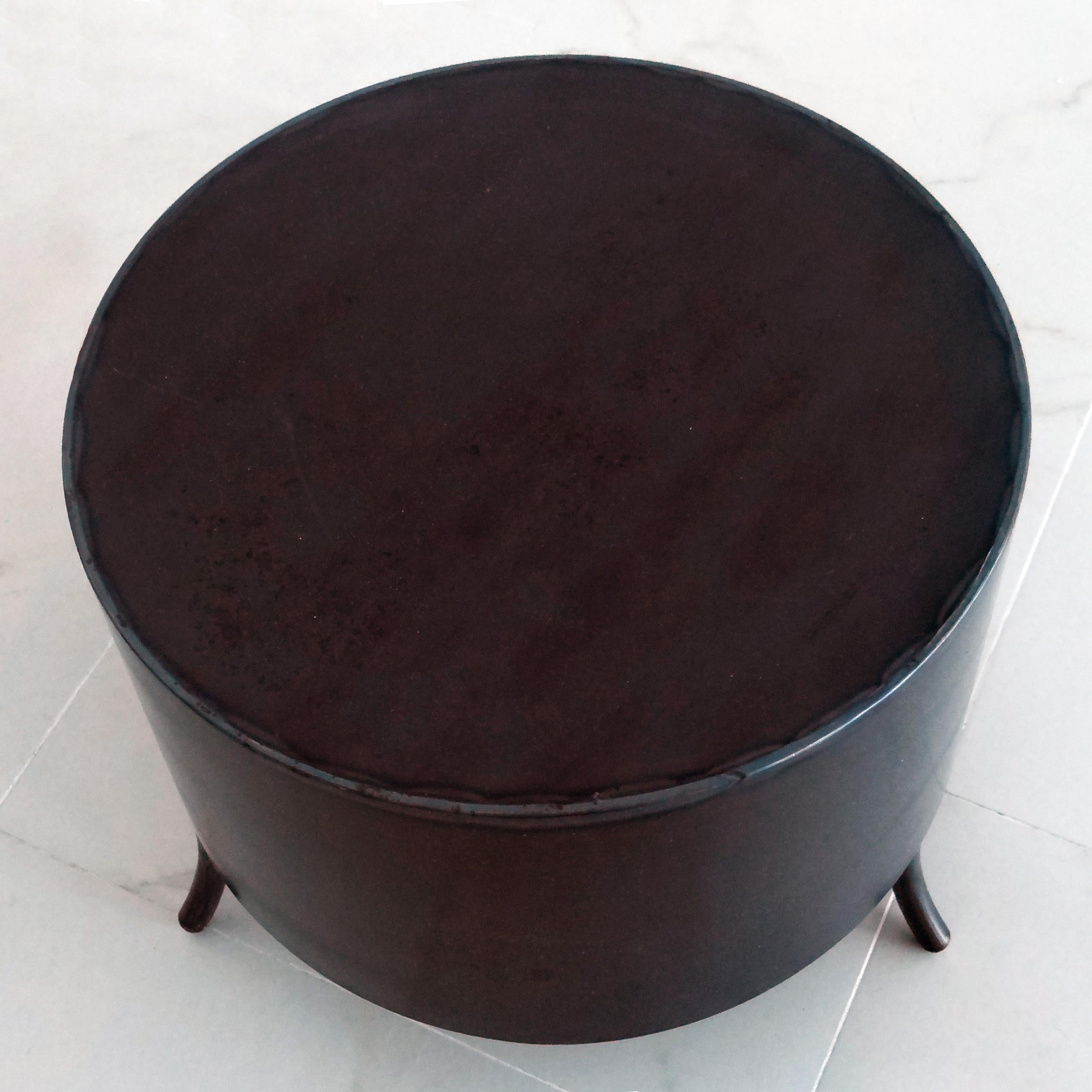 TOL accent table attributed to Christophe Delcourt
Waxed steel with a luster finish
Measures: 13.5 in. H x 17.25 in. D

Paris-based Christophe Delcourt was born in Saint-Maur-des-Fossés, France in 1966. He is a self-taught designer and interior