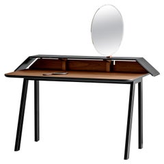 Tolda Desk with Mirror in Canaletto Walnut & Black Frame by Valentina Carretta