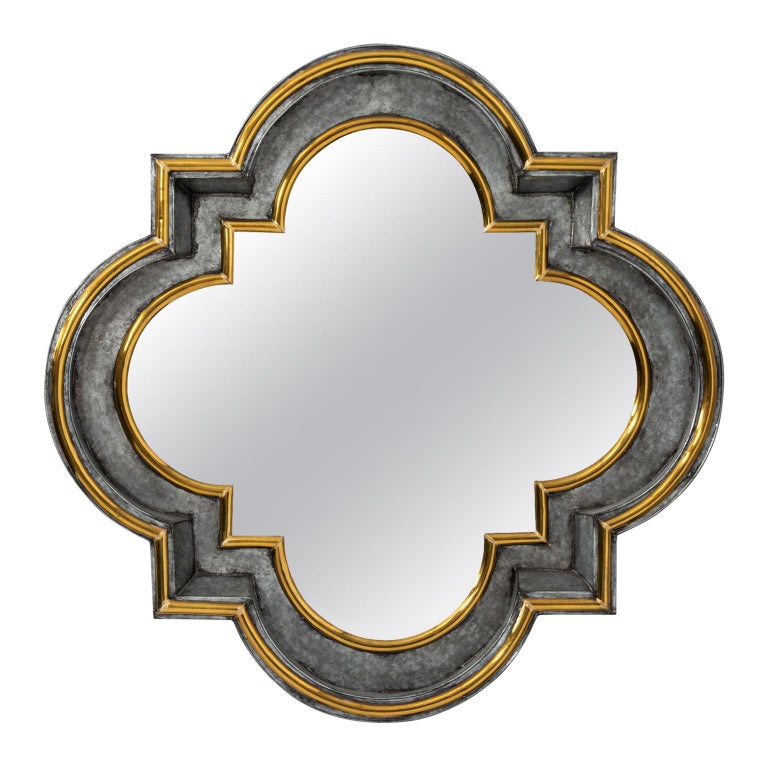 Tole and Brass Quatrefoil Mirror at 1stDibs
