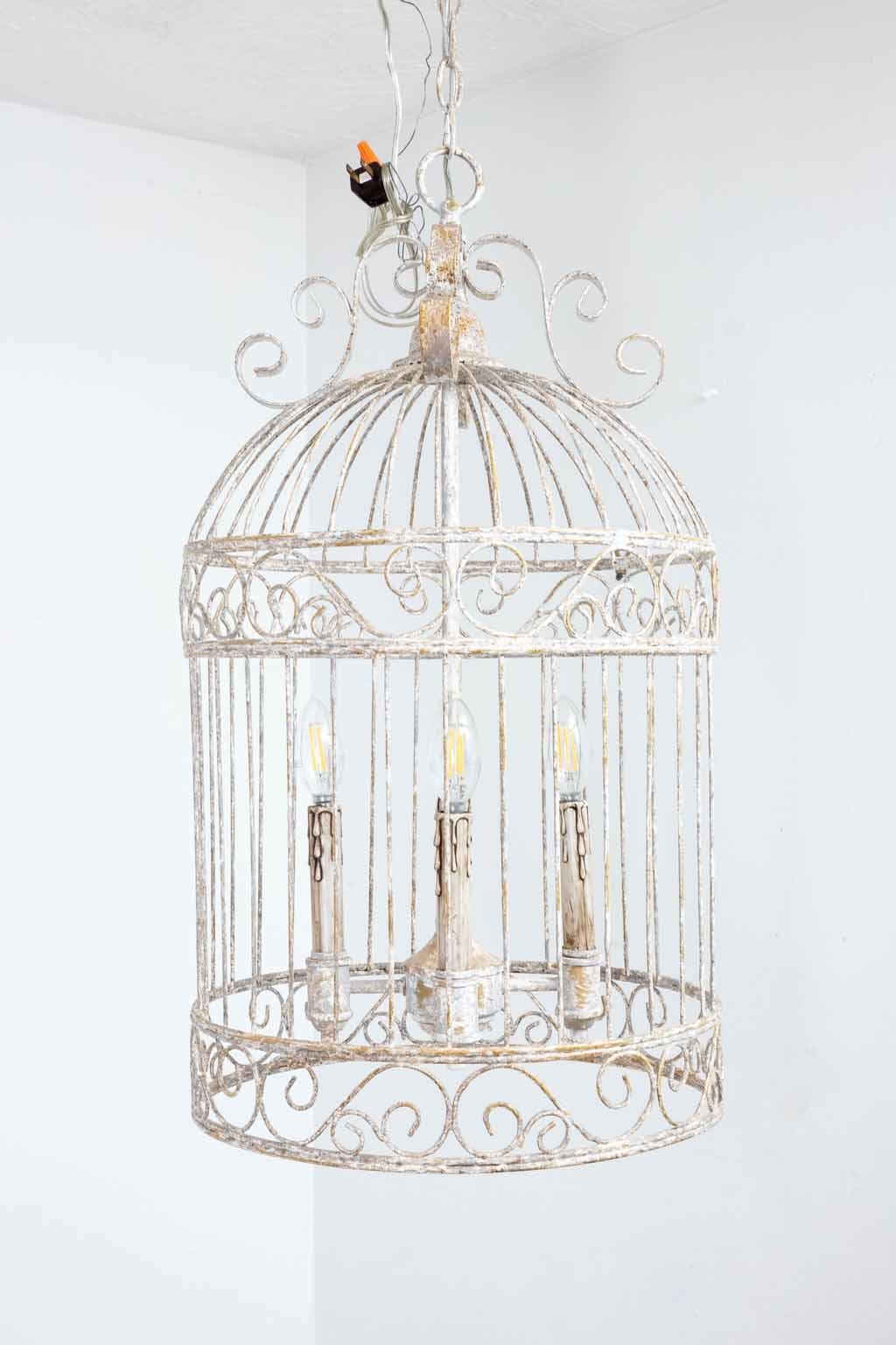 Ferro Lampadario Tole Birdcage in vendita