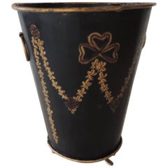 Tole Black and Gold Catchpot
