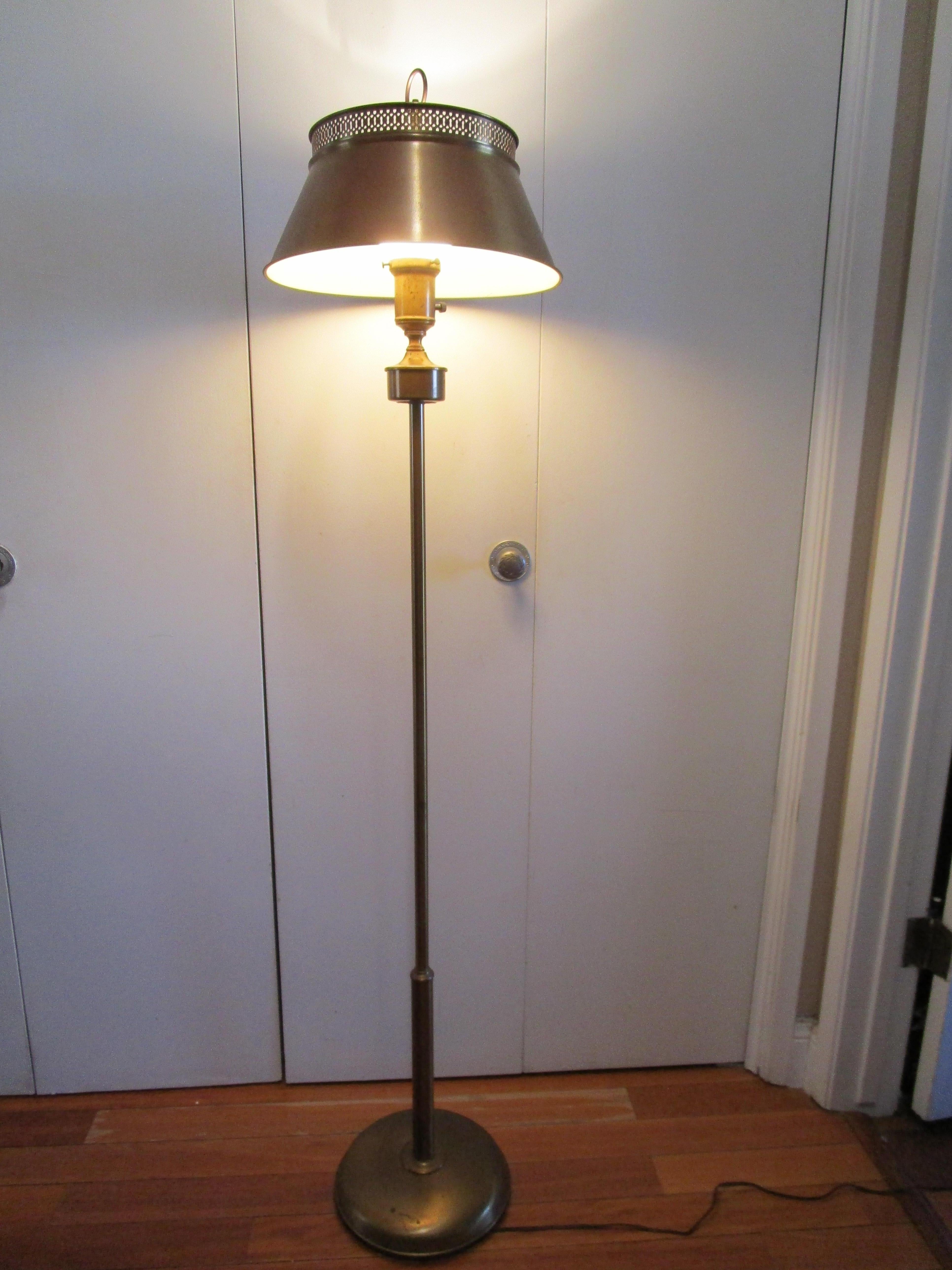 gold mid century floor lamp