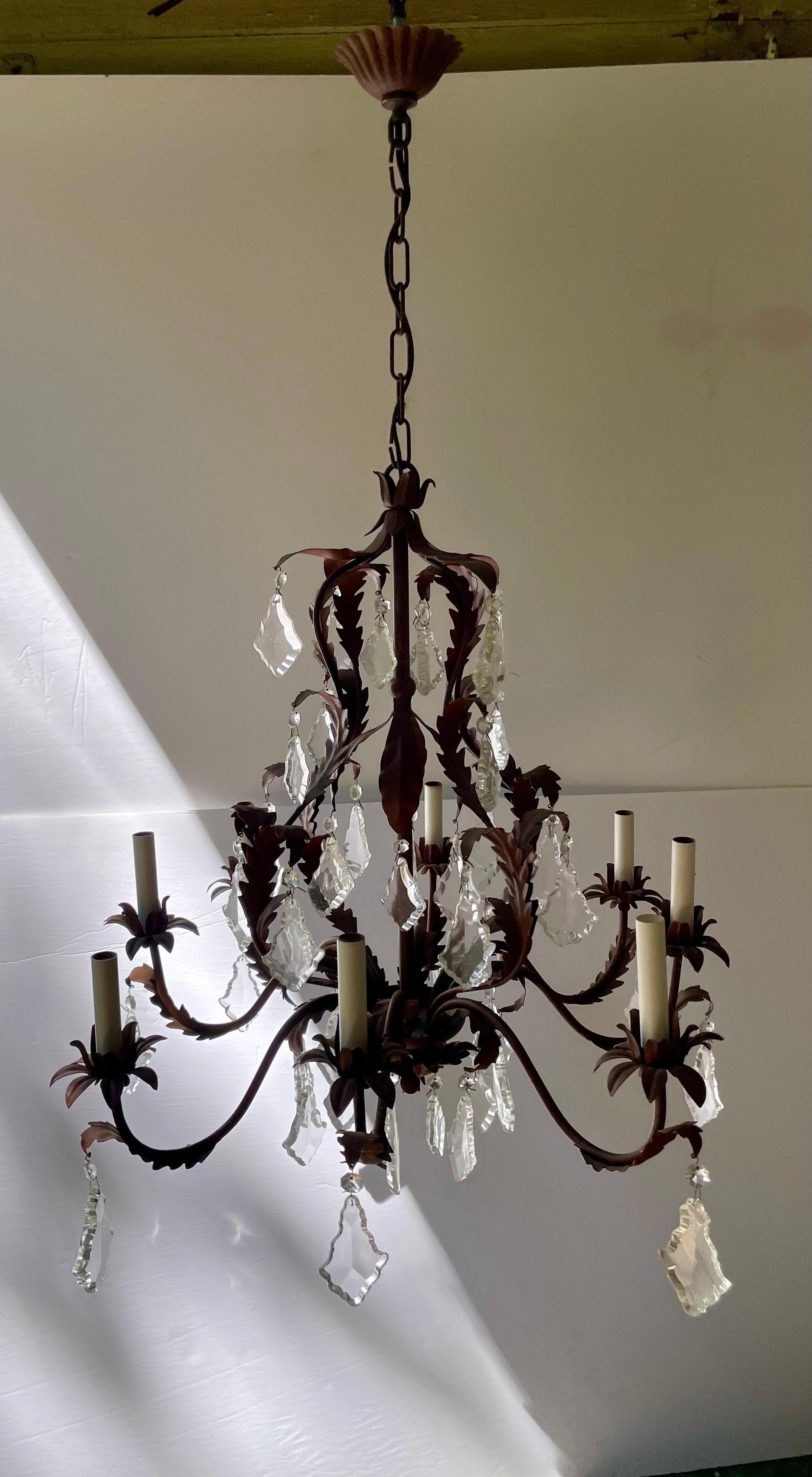 Sconosciuto Lampadario in cristallo Tole in vendita