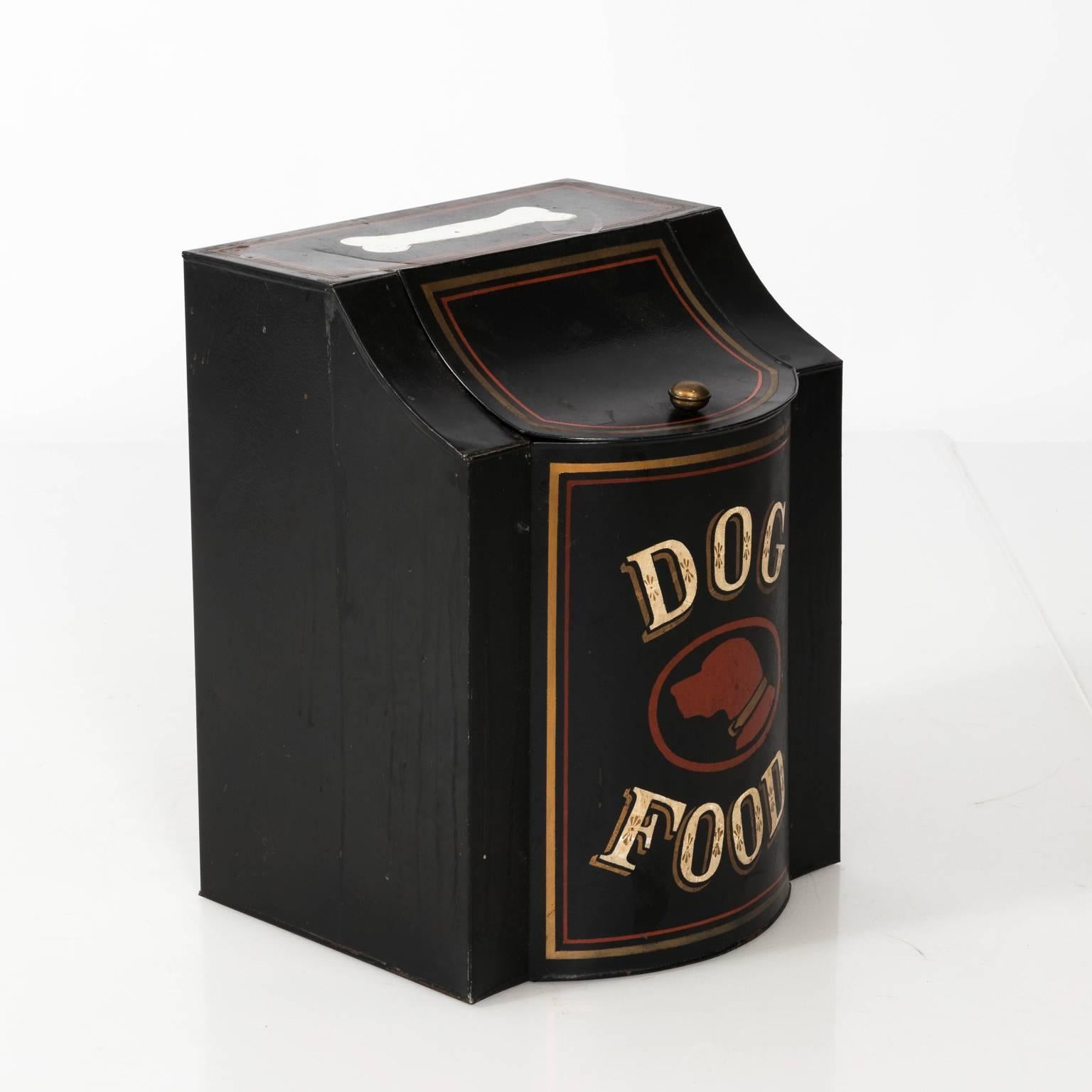 Late Victorian Tole 'Dog Food' Canister