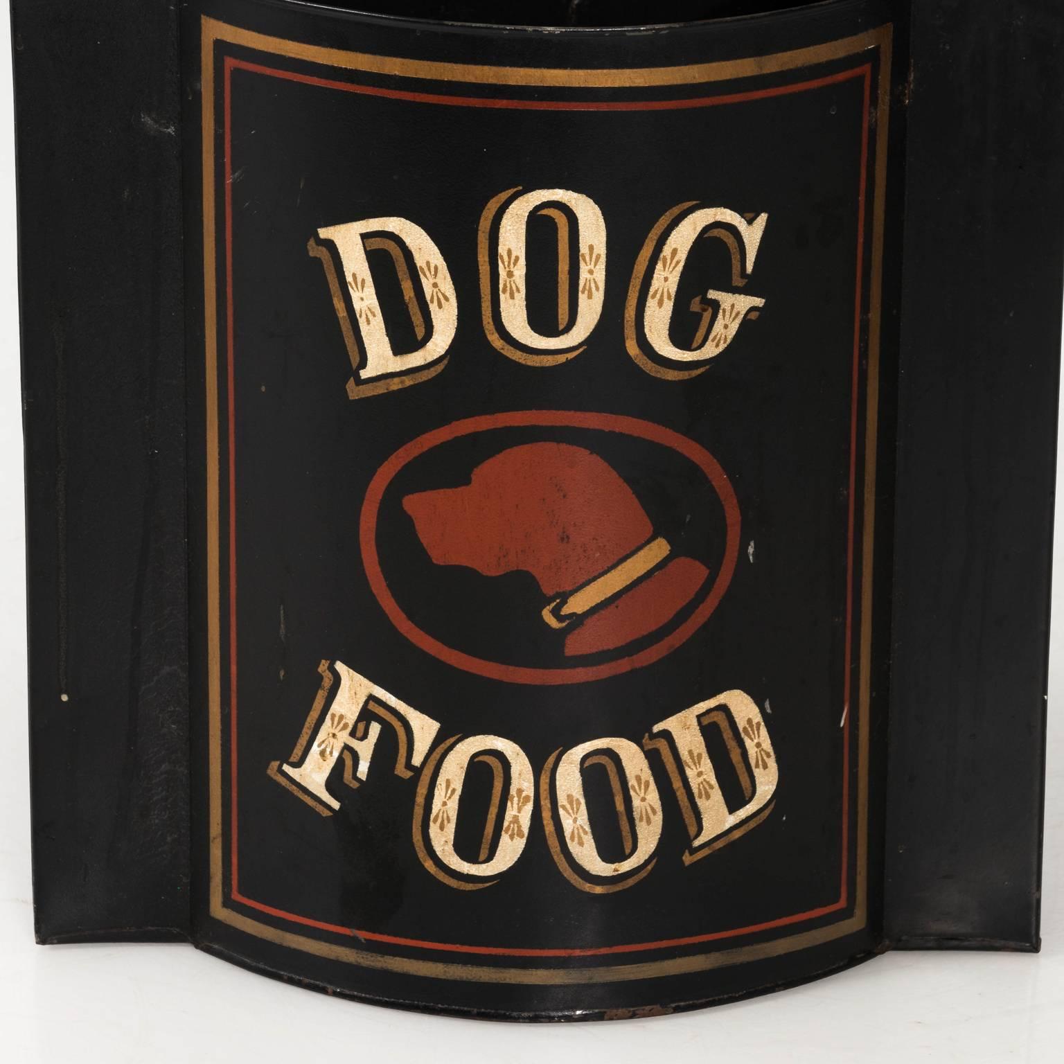 Tole 'Dog Food' Canister In Good Condition In Stamford, CT