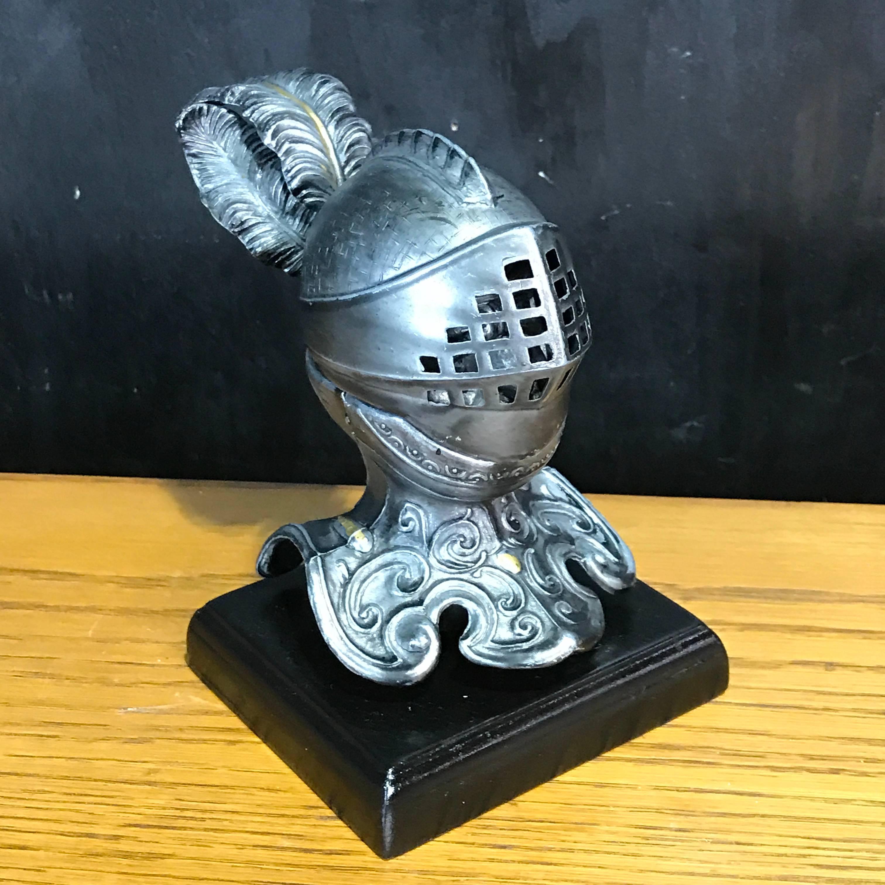 Tole Figural Knight Inkwell 2