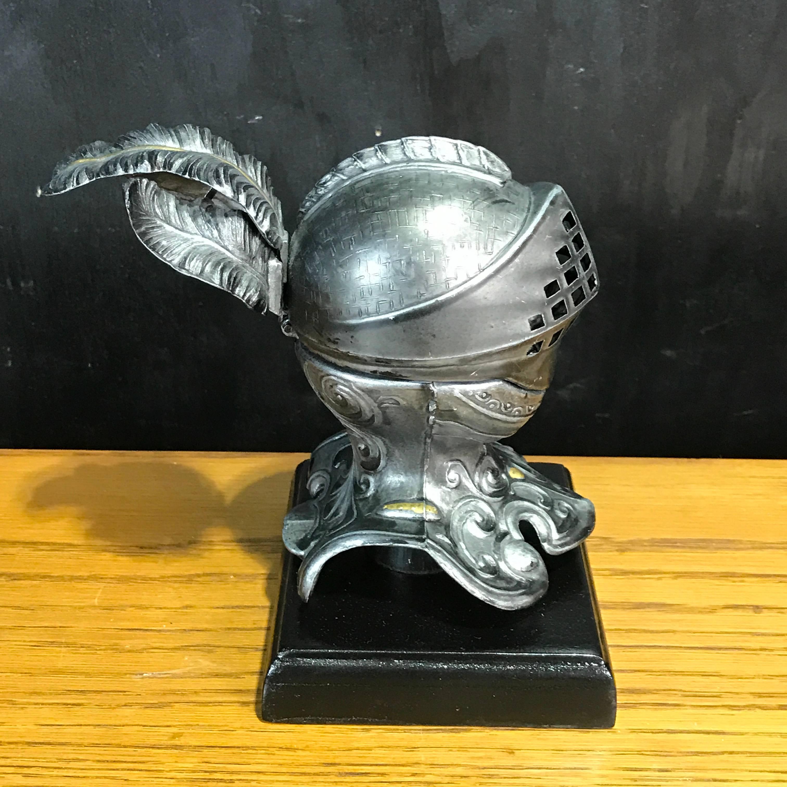 20th Century Tole Figural Knight Inkwell