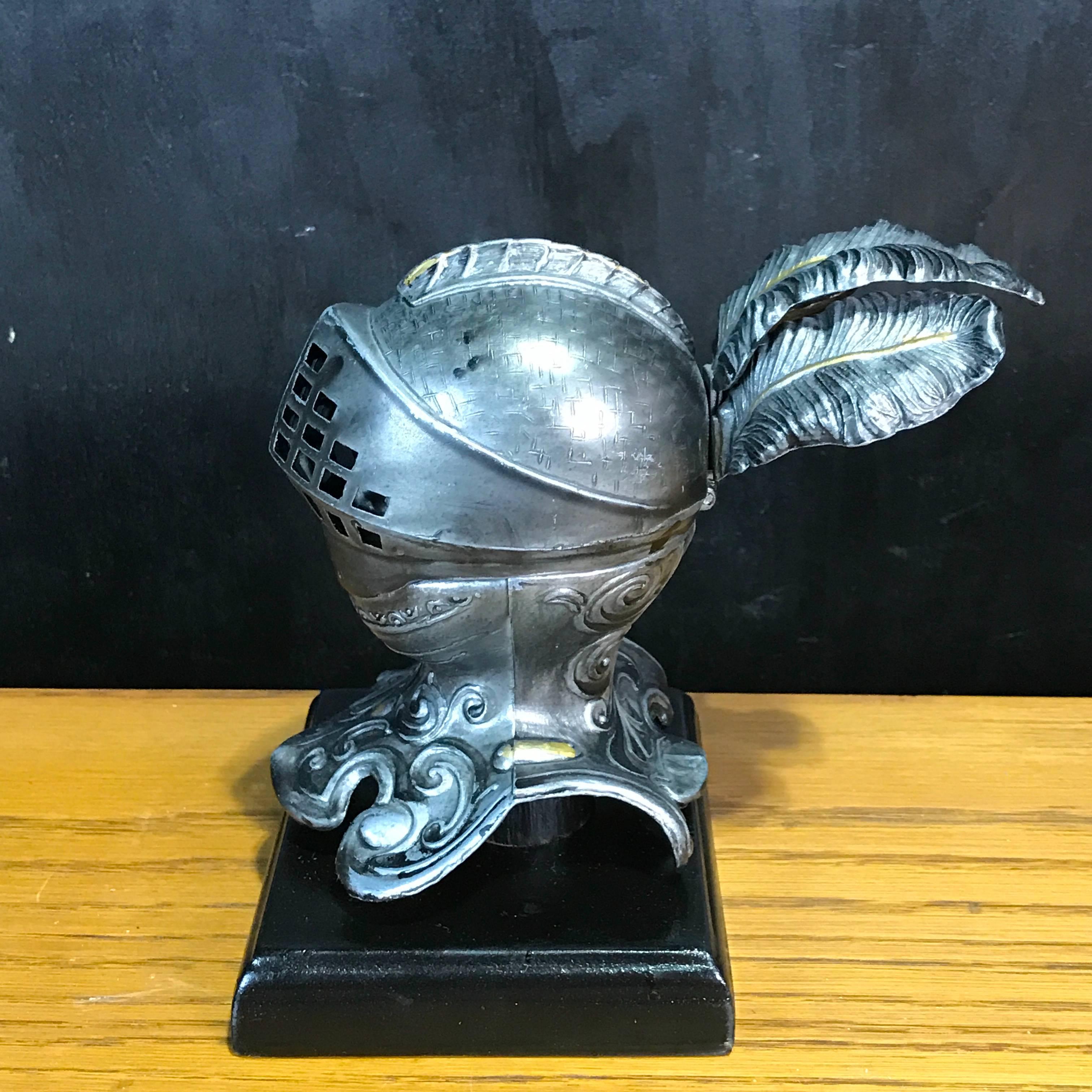Tole Figural Knight Inkwell 1