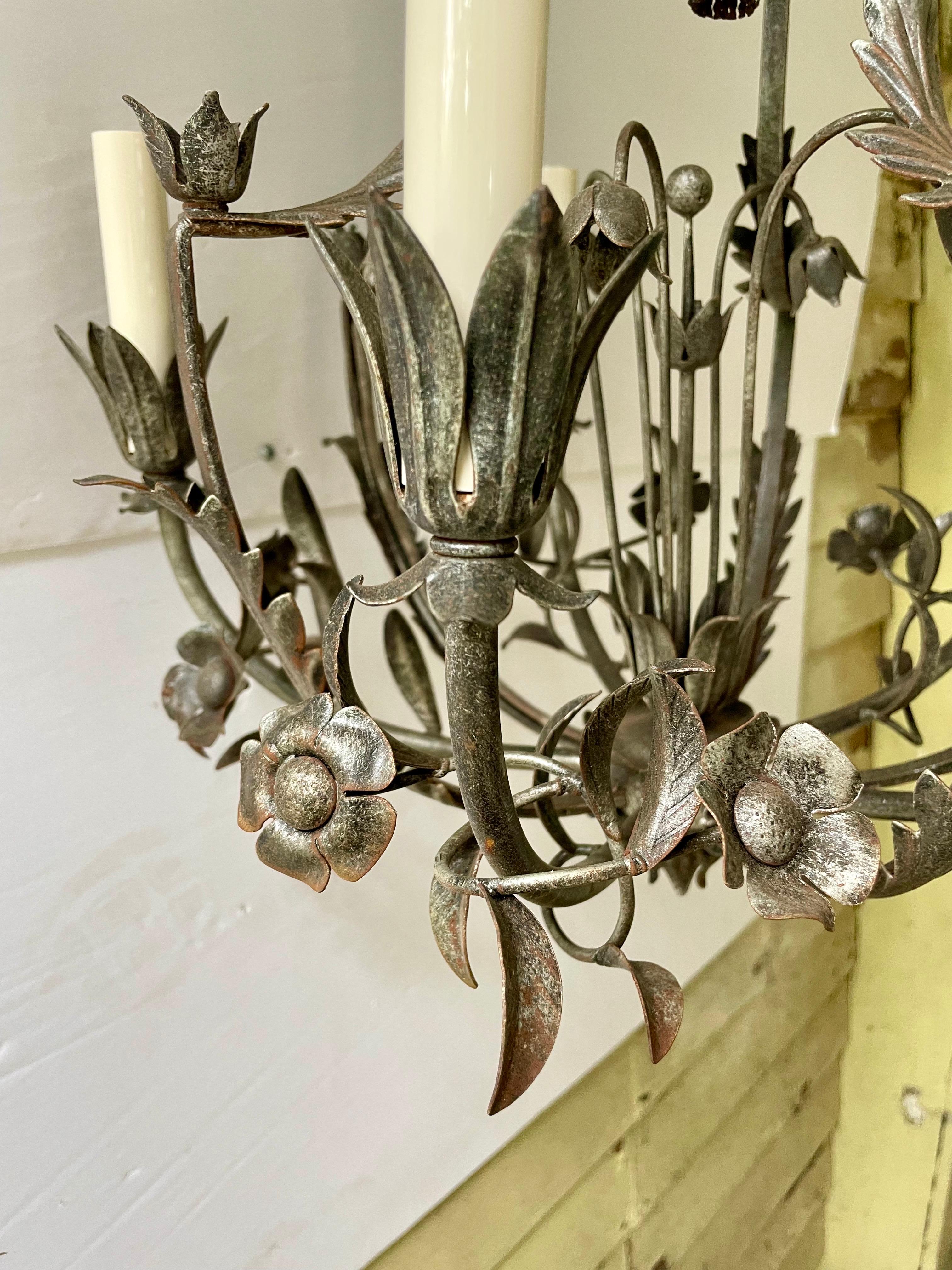 Lampadario floreale Tole in vendita 5
