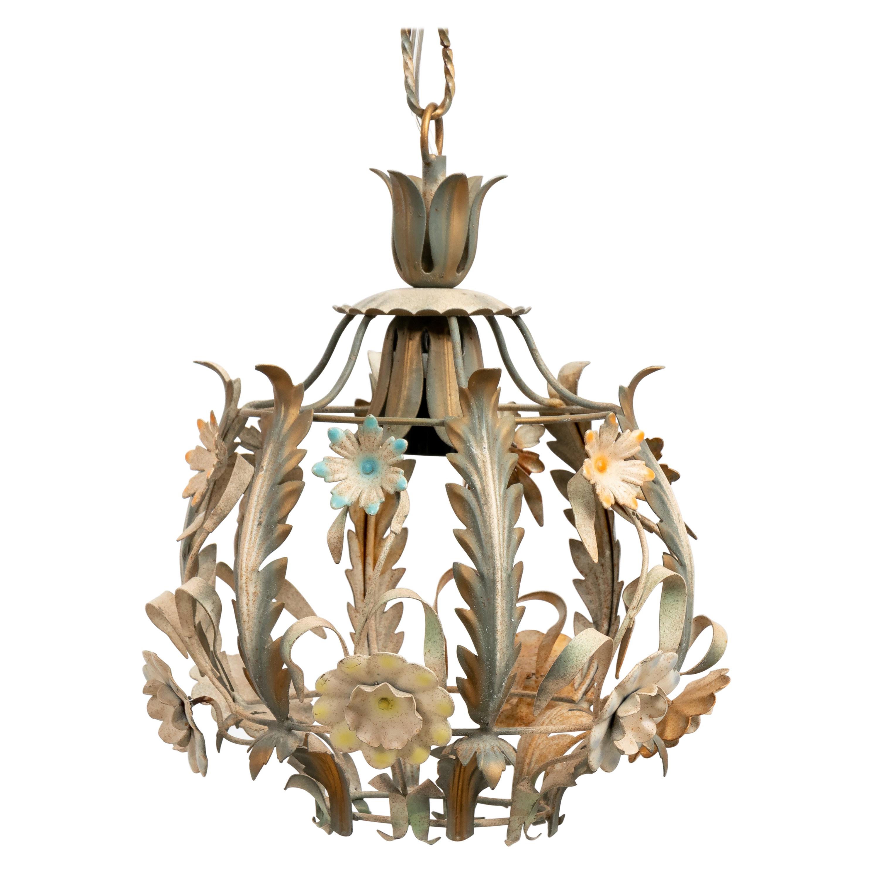 Tole Floral Chandelier