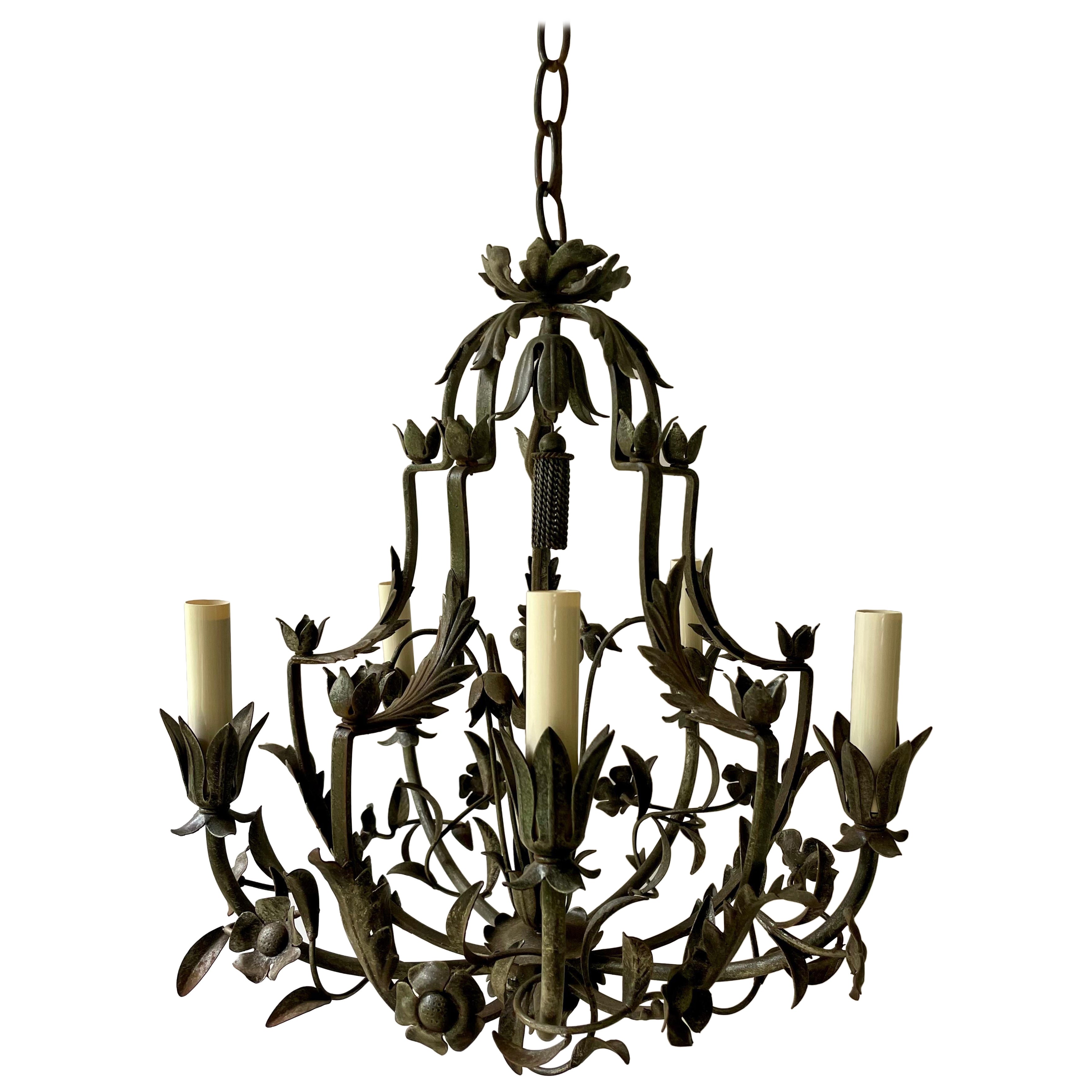 Lampadario floreale Tole in vendita