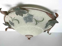 Tole Florentines Blatt und Glas Hollywood Regency Einbaubeleuchtung, Steinbach Leuchten