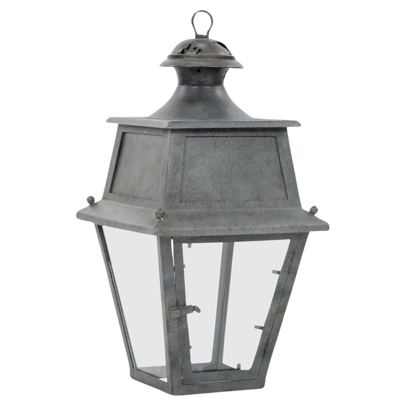 Tole, Glass and Iron Lantern
