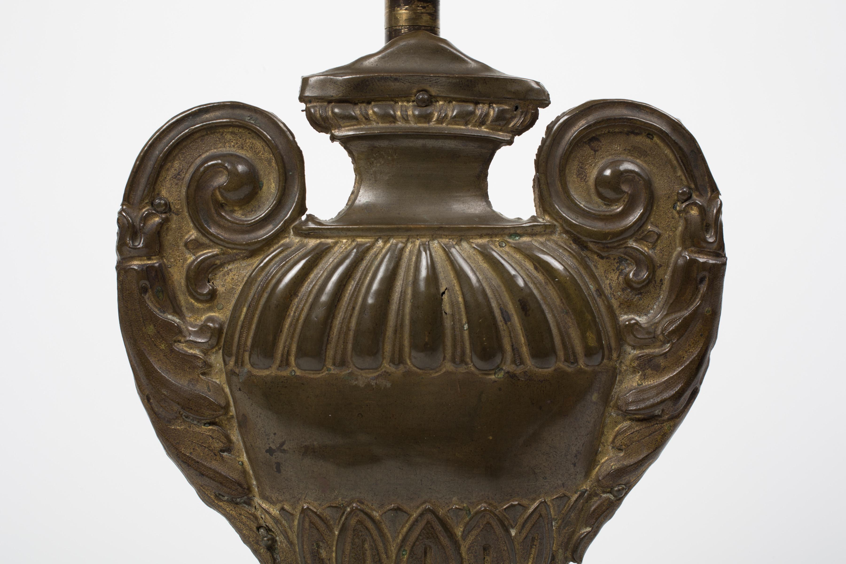 European Small Tole Lamp, 19th Century