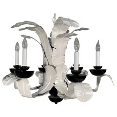 Tole Metal Palm Tree 6-Arm Chandelier