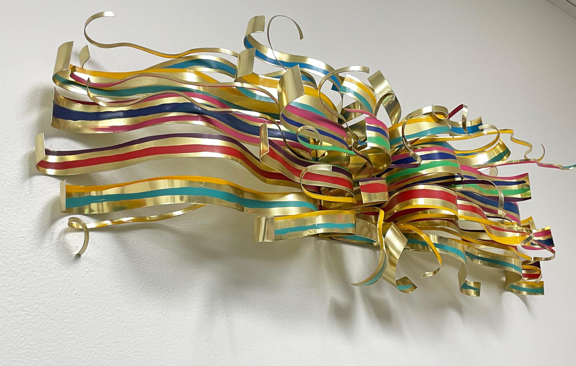 Tole Metal Ribbon Wall Art Sculpture by Dorothy Gillespie at 1stDibs