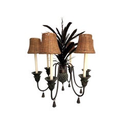 Tole Metal Six-Arm Pineapple Chandelier