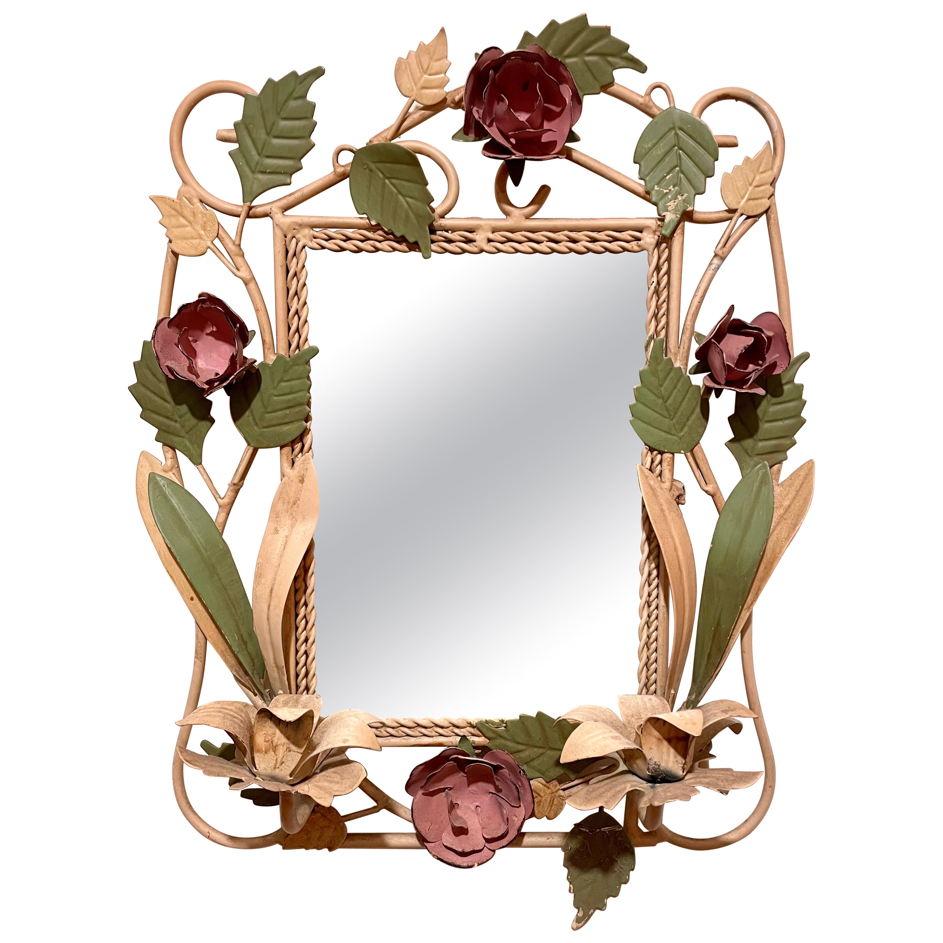 Tole Mirrored Candle Sconce For Sale