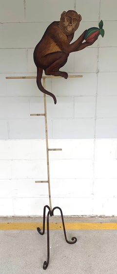 Tole Monkey with Pomegranate Towel Rack
