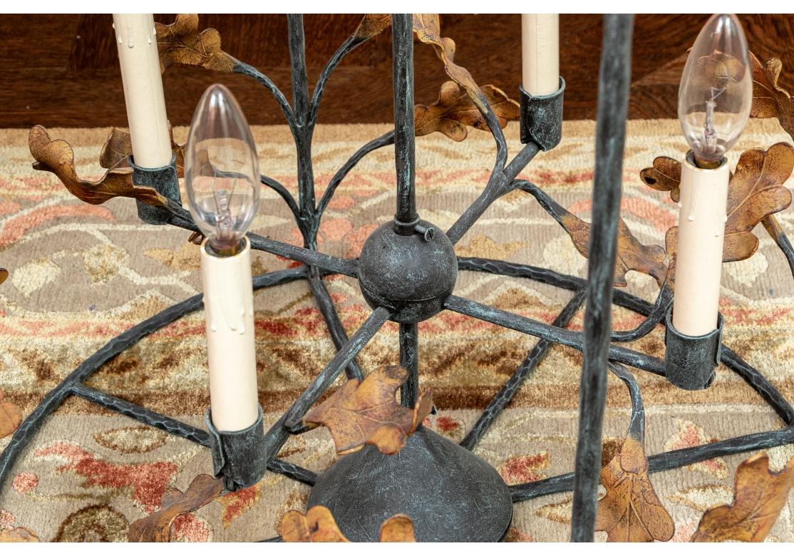 Polychromed Tole Openwork Lantern Fixture For Sale