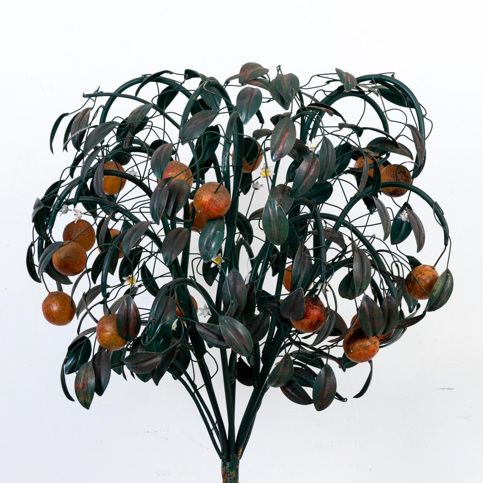 Mid-20th Century Tole Orange Tree with Blossoms
