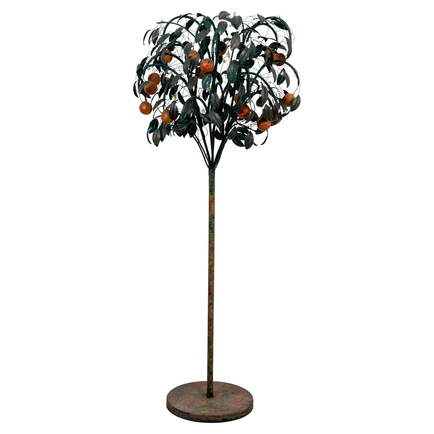 Tole Orange Tree with Blossoms