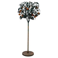 Tole Orange Tree with Blossoms