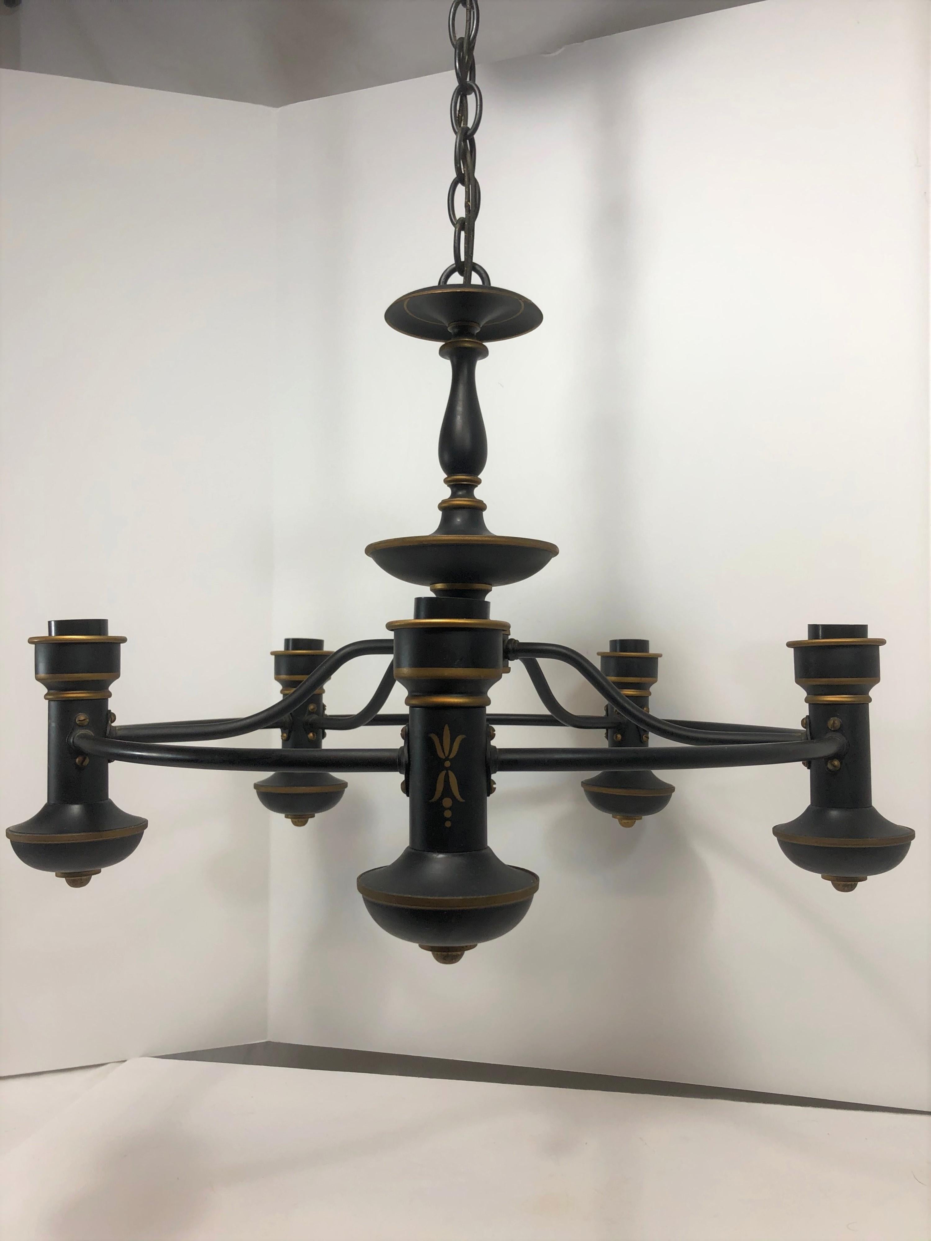 20th Century Tole Painted Chandelier