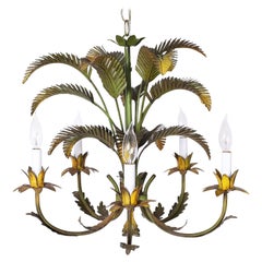 Tole Palm Tree Chandelier