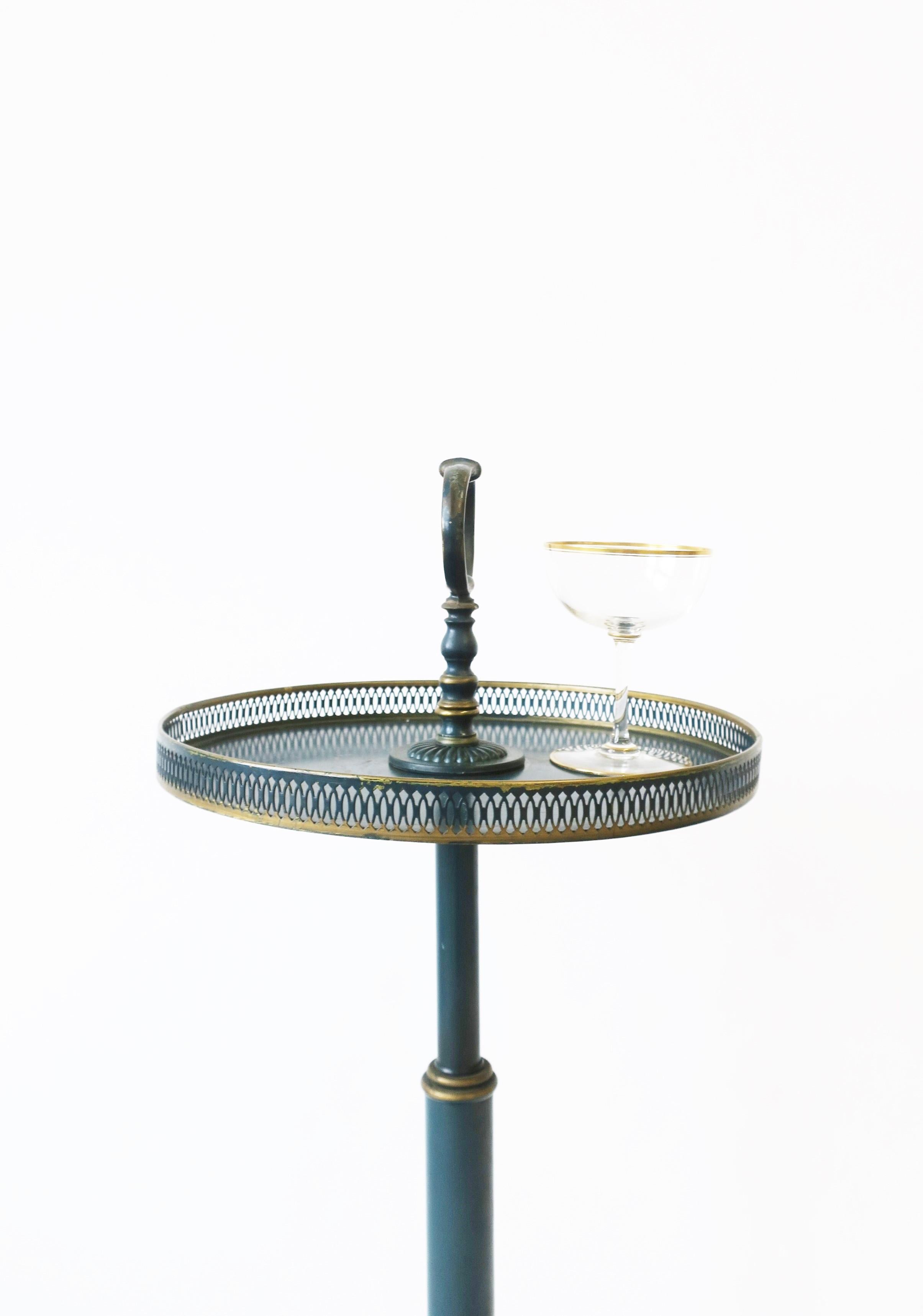 Tole Side Table in Blue and Gold 4
