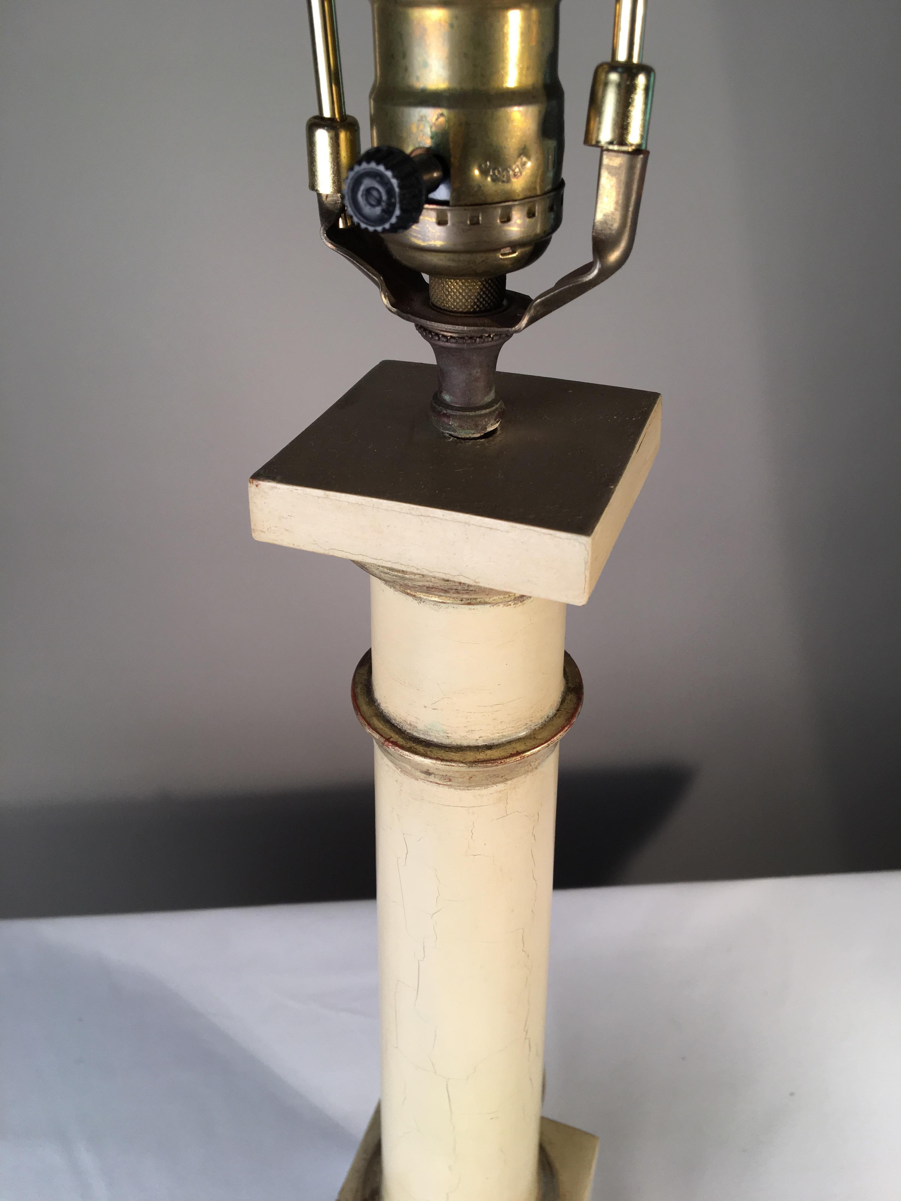 Tole Table Lamp, Empire Style In Good Condition In Doylestown, PA