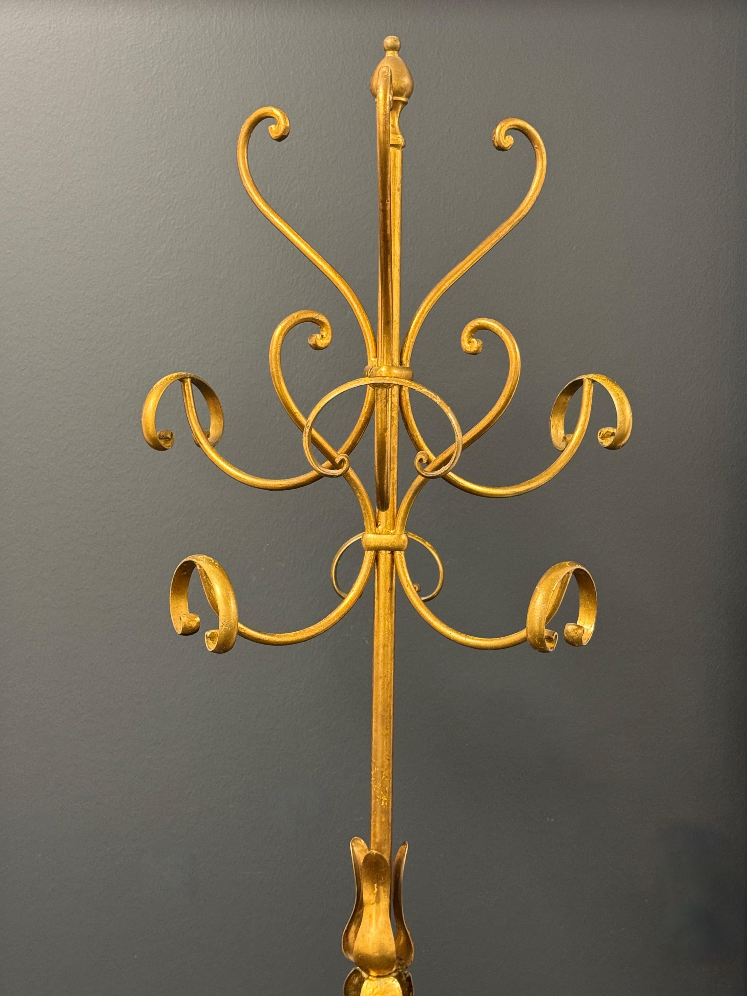 Porte-manteau en fer forgé doré, Koegl Allemagne années 1960 en vente 5