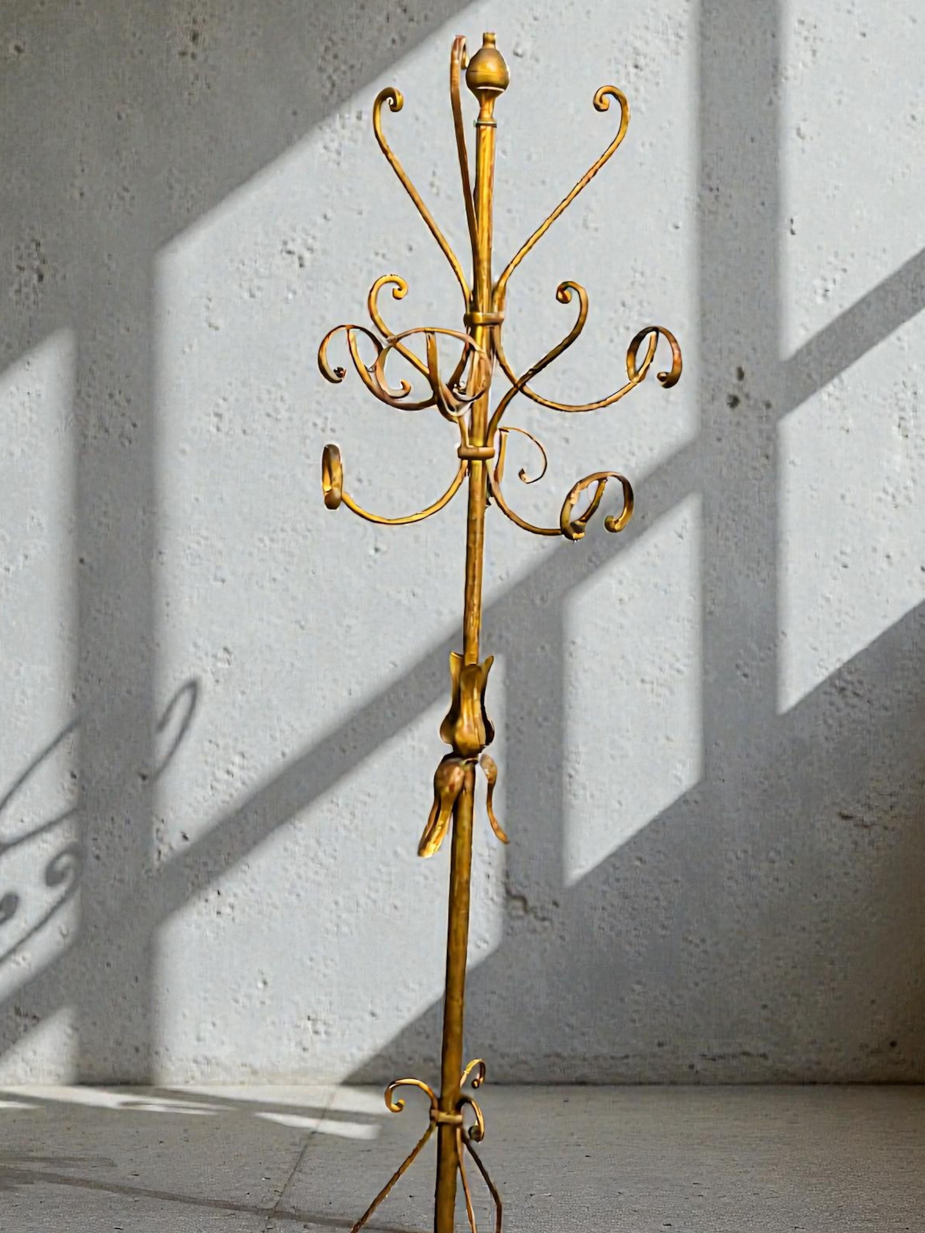 Appendiabiti in ferro battuto dorato, Koegl, Germania 1960 in vendita 9