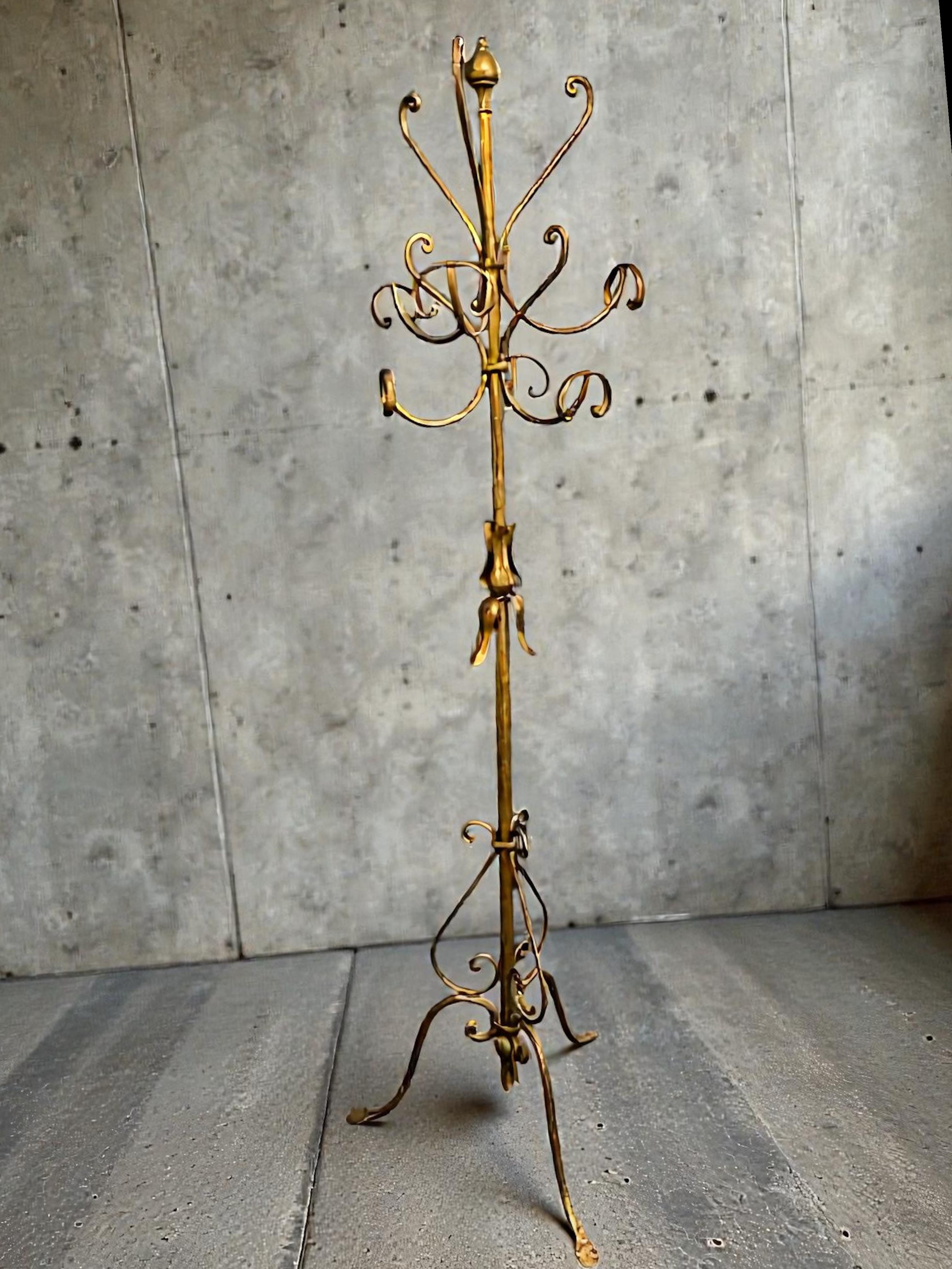 Appendiabiti in ferro battuto dorato, Koegl, Germania 1960 in vendita 11