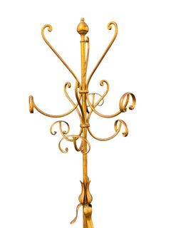Tole Toleware Gilded Wrought Iron Coat Stand, Koegl Germany 1960s