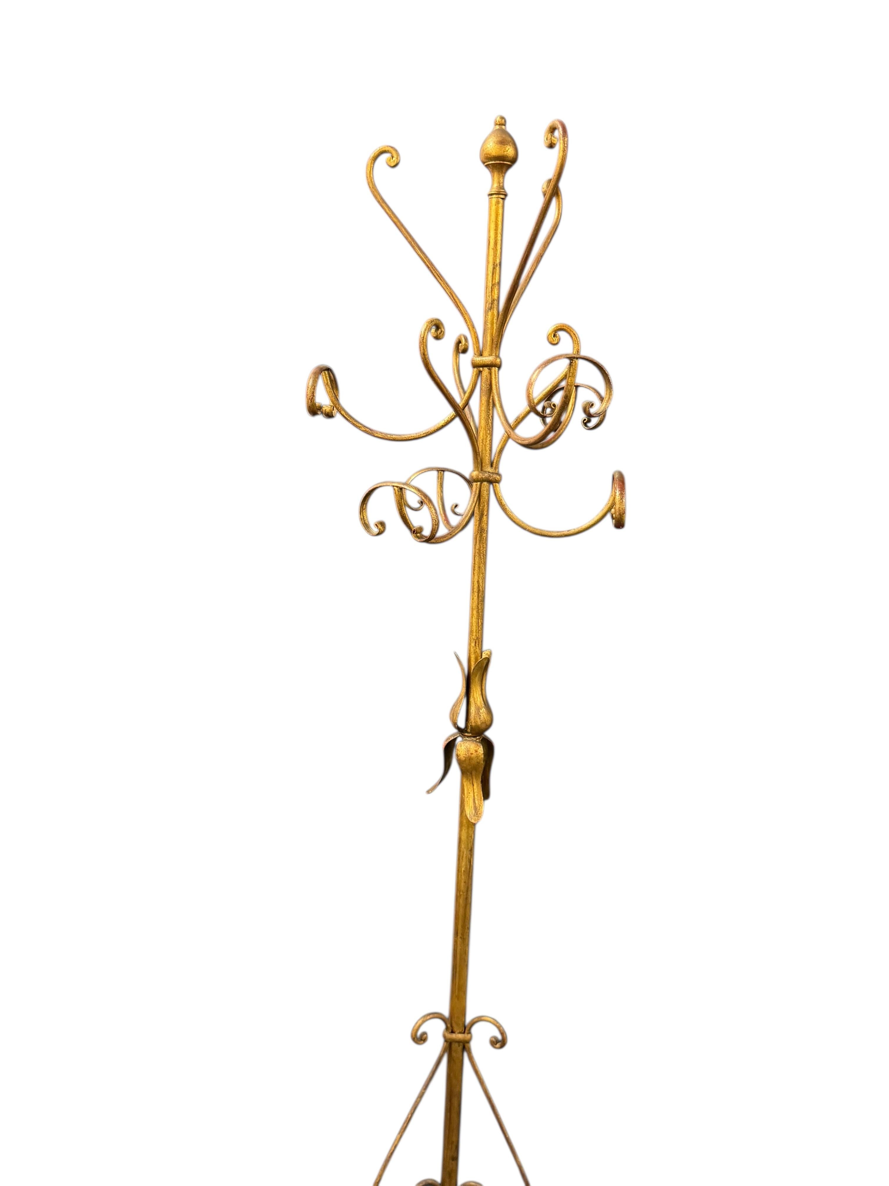 Tedesco Appendiabiti in ferro battuto dorato, Koegl, Germania 1960 in vendita