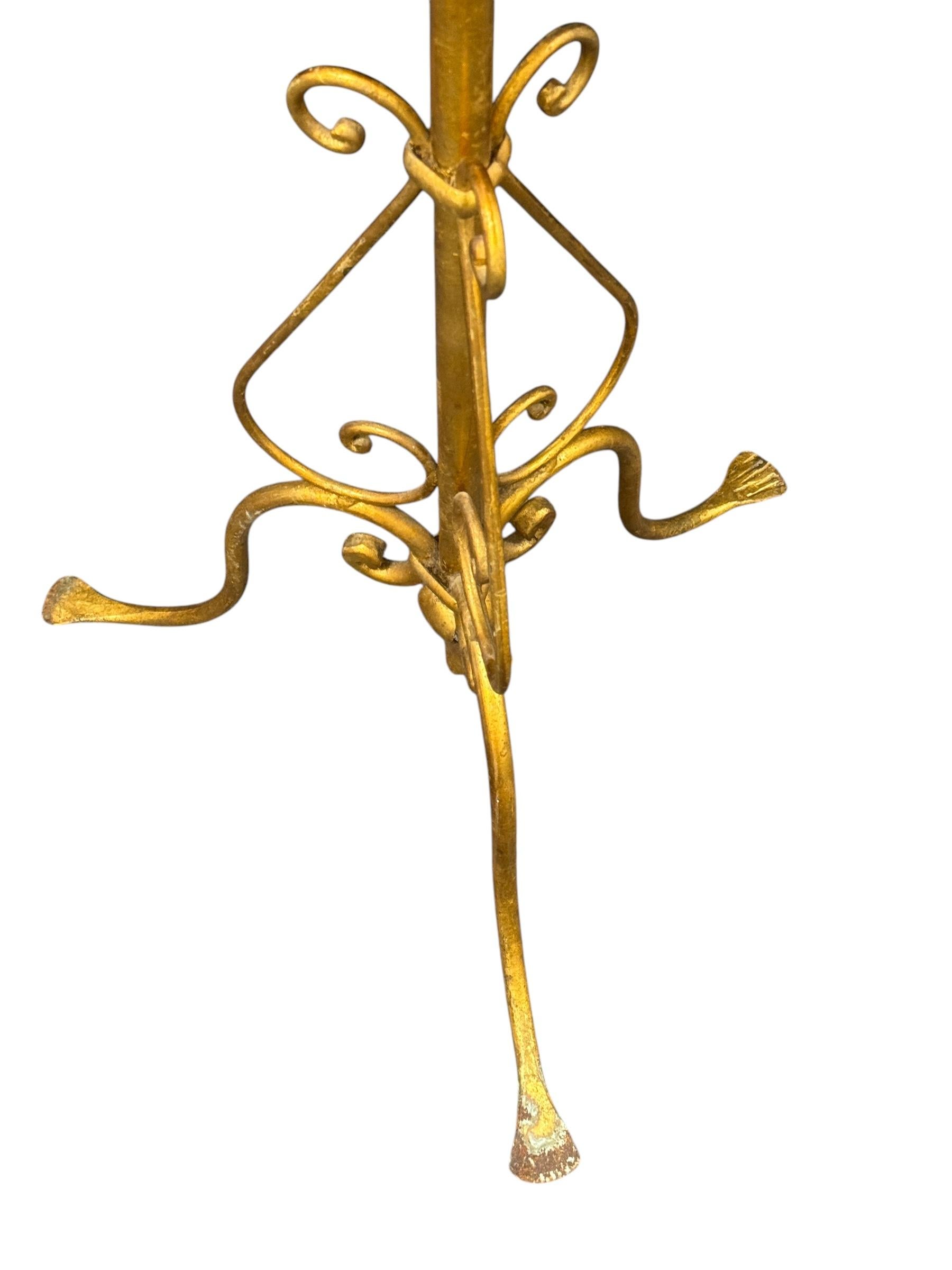Milieu du XXe siècle Porte-manteau en fer forgé doré, Koegl Allemagne années 1960 en vente