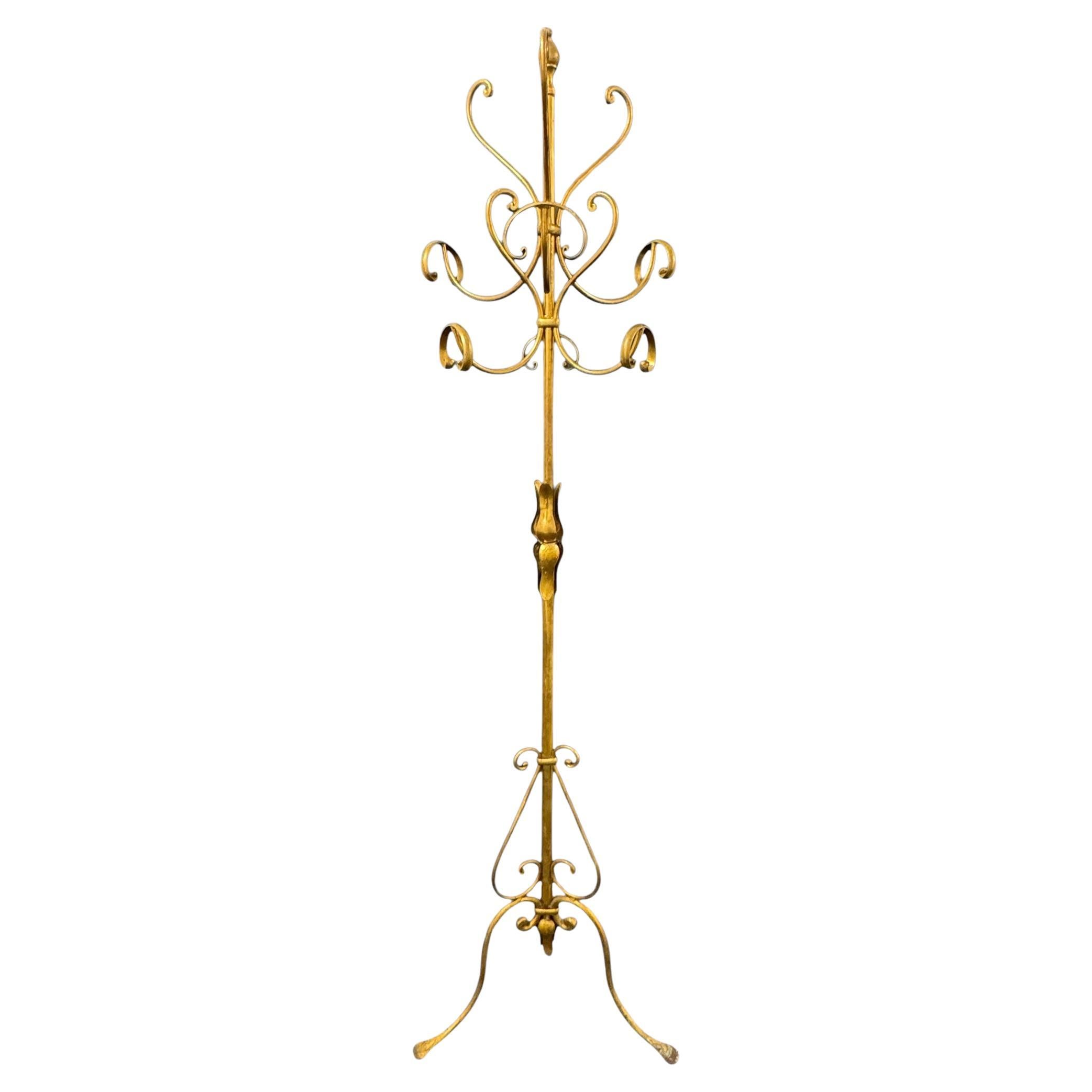 Porte-manteau en fer forgé doré, Koegl Allemagne années 1960