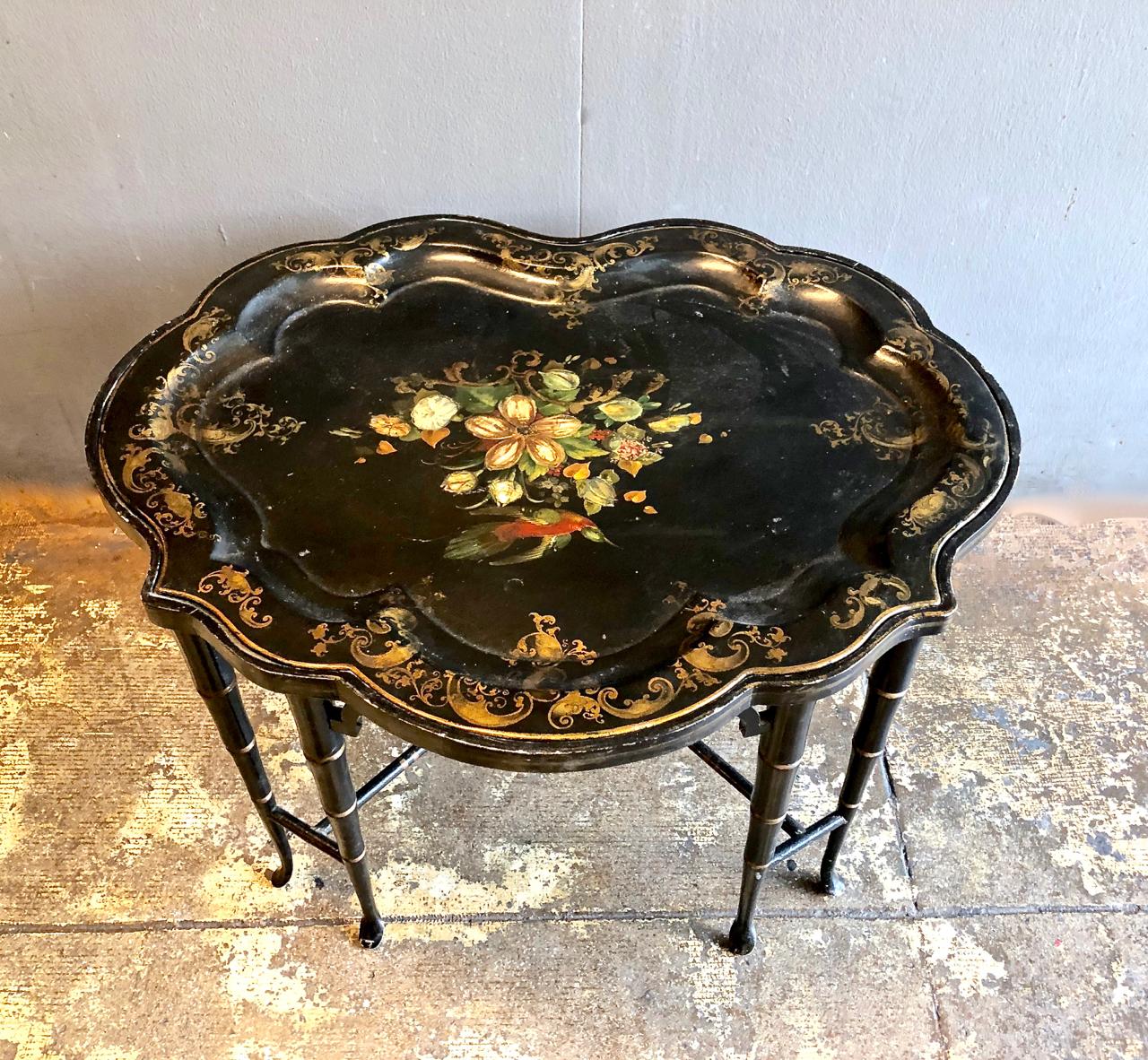 Tole Tray Table, 19th Century 4