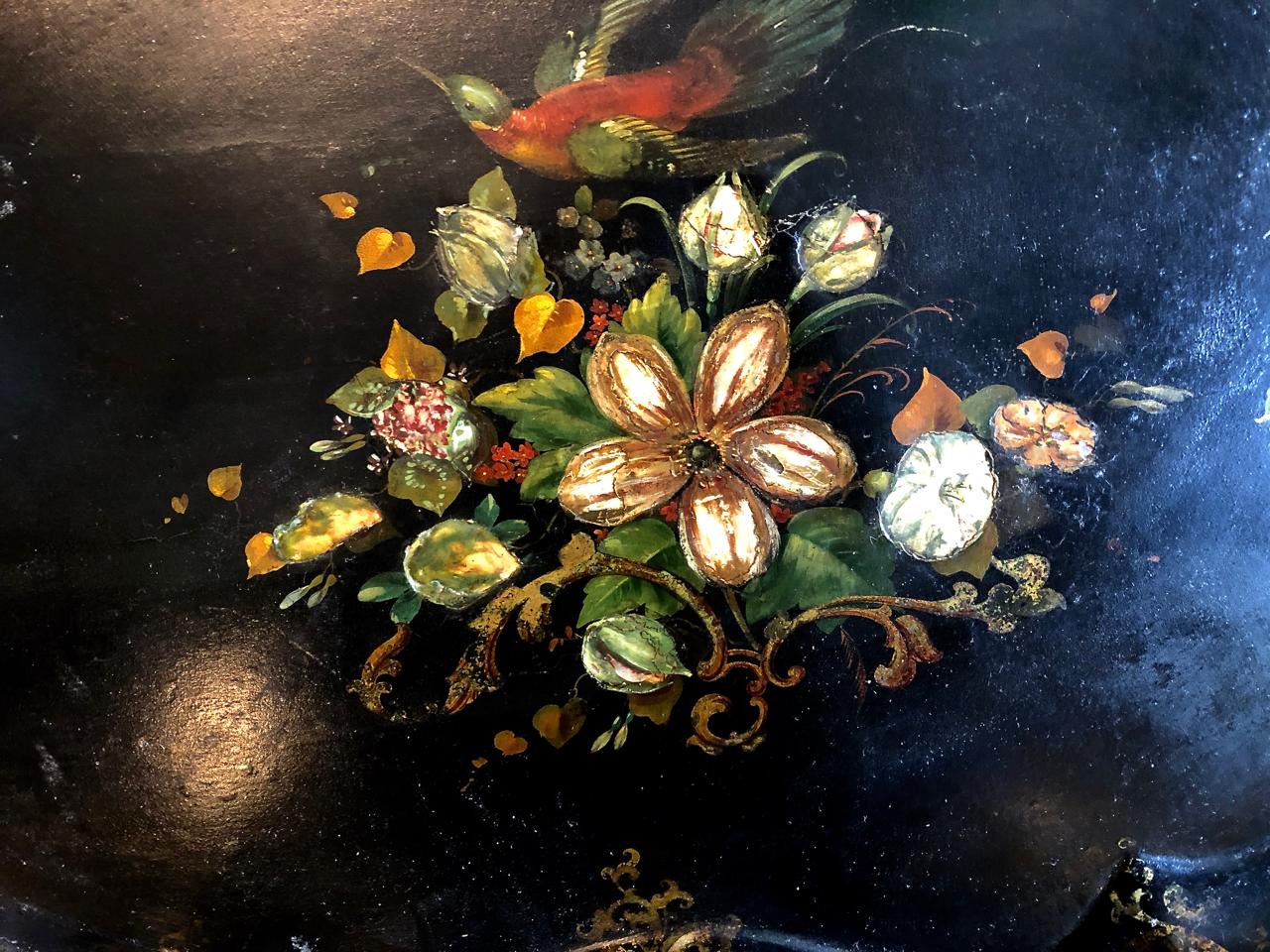 English Tole Tray Table, 19th Century