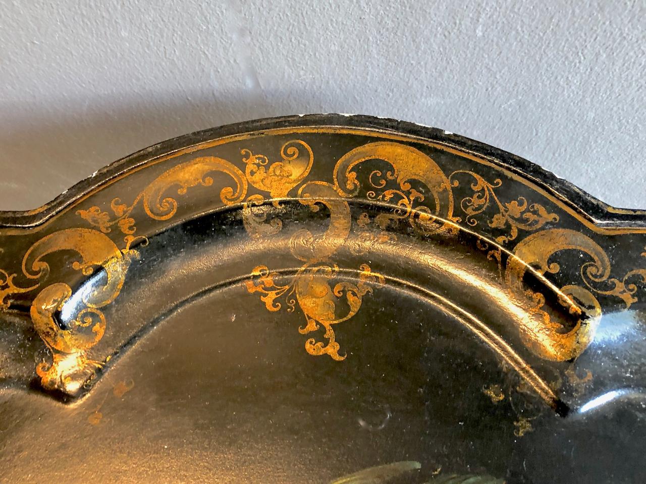 Tole Tray Table, 19th Century In Good Condition In Pasadena, CA