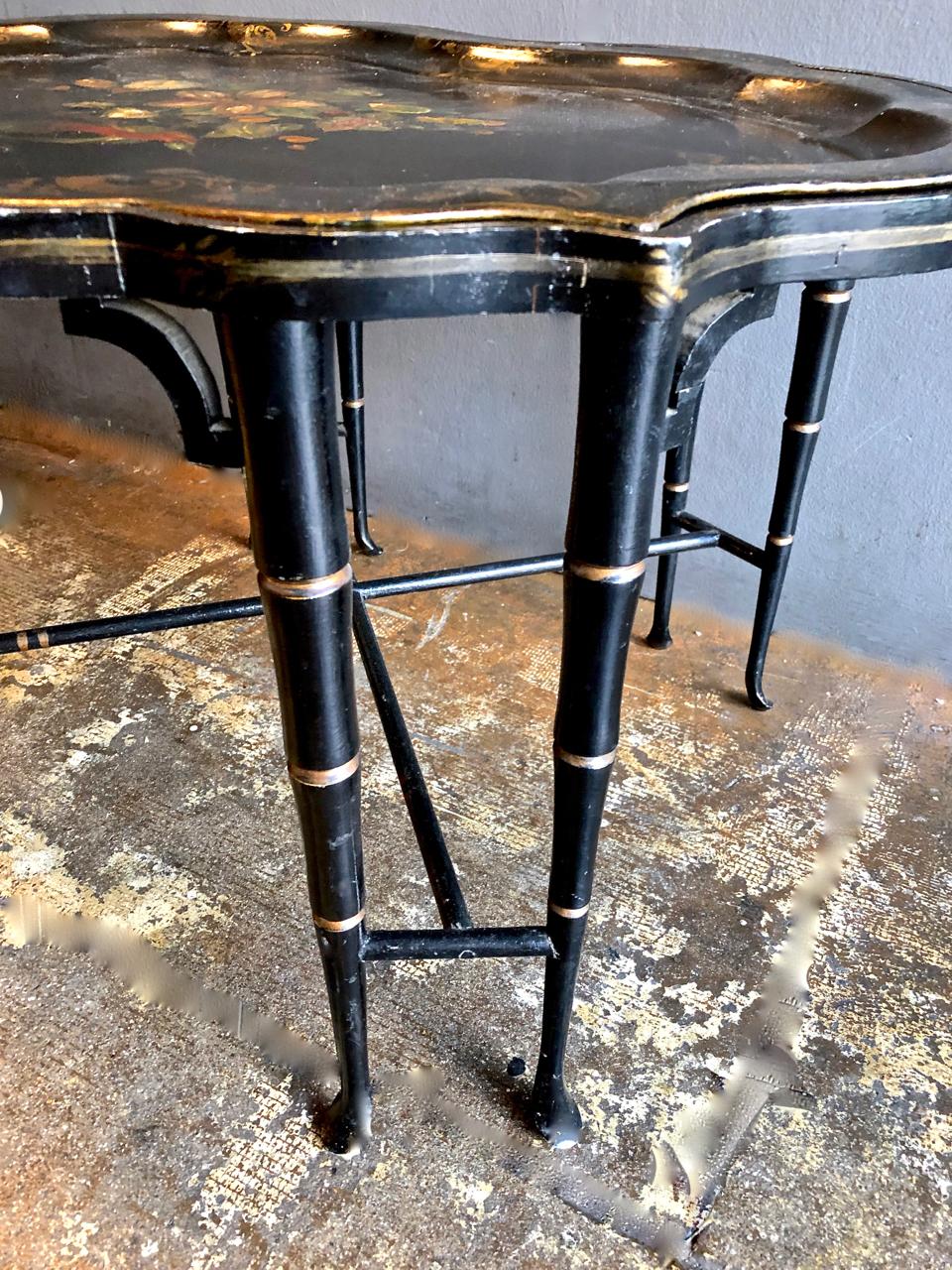 Tole Tray Table, 19th Century 3