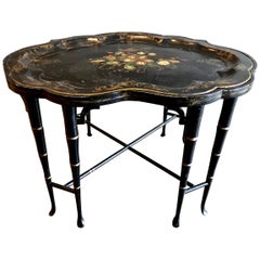 Antique Tole Tray Table, 19th Century